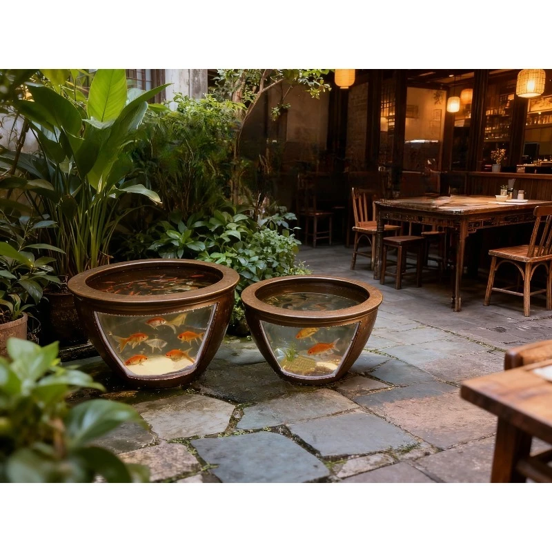Minggang ornamental fish pond can see through landscaping fish tank clay water tank restaurant A fish tank
Minggang ornamental fish pond can see through landscaping fish tank clay water tank restaurant A fish tank