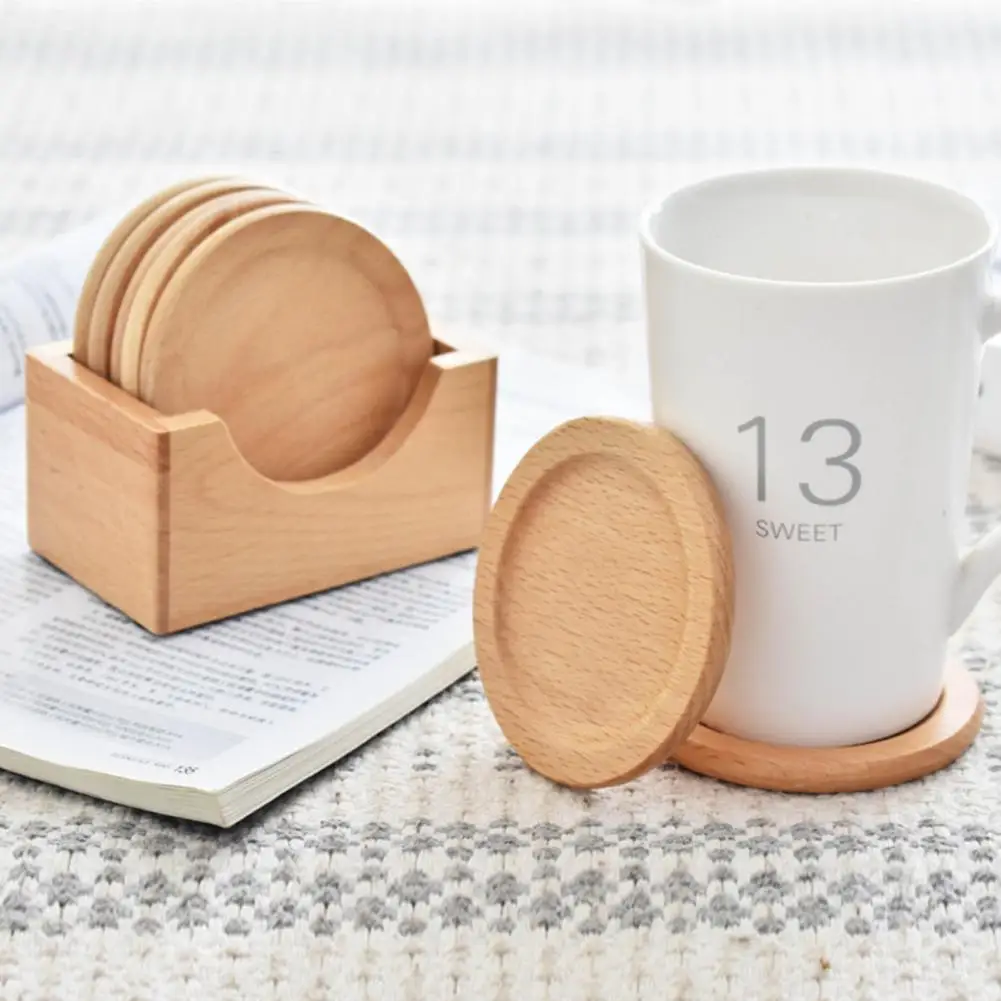 Natural Wood Cup Holder Japanese Style Wooden Coaster Set with Storage Box Non-slip Heat-resistant Kitchen Supplies for Coffee
Natural Wood Cup Holder Japanese Style Wooden Coaster Set with Storage Box Non-slip Heat-resistant Kitchen Supplies for Coffee