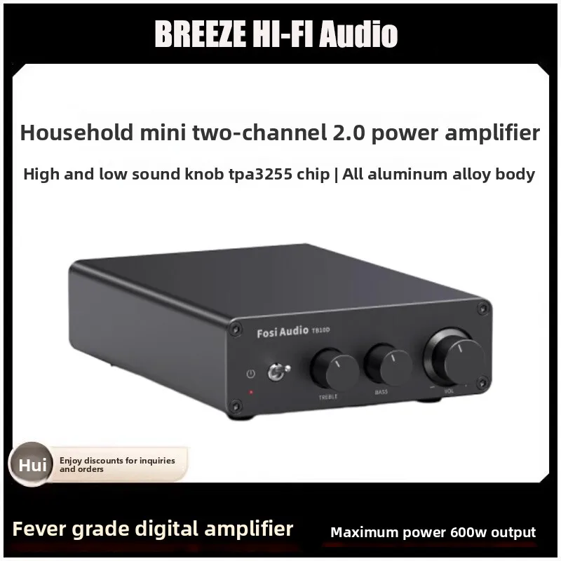 BREEZE Upgrade Special Offer FosiAudio TB10D Home TPA3255 High Power Digital Amplifier HIFI High Temperature Class D Amplifier
BREEZE Upgrade Special Offer FosiAudio TB10D Home TPA3255 High Power Digital Amplifier HIFI High Temperature Class D Amplifier