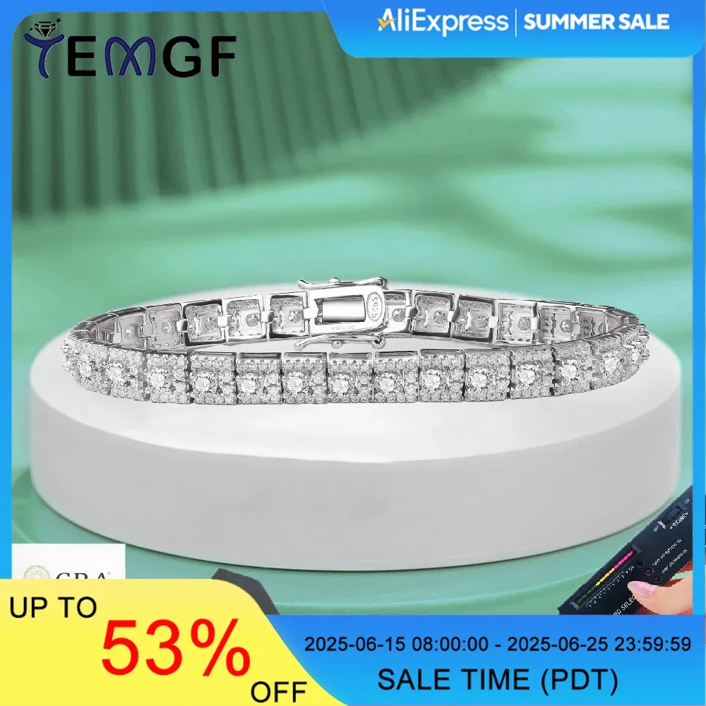 New Arrivals TEMGF Full Moissanite Bracelet S925 Silver Chain for Women Wedding Luxury Sparkling Fine Jewelry GRA Certification
New Arrivals TEMGF Full Moissanite Bracelet S925 Silver Chain for Women Wedding Luxury Sparkling Fine Jewelry GRA Certification