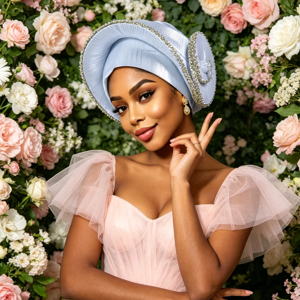 Rhinstone Spiral Beret Turban Cap Women Afrcian Headtie Auto Gele Female Head Wrap Hijab Nigerian Wedding Party Geles Headpiece
Rhinstone Spiral Beret Turban Cap Women Afrcian Headtie Auto Gele Female Head Wrap Hijab Nigerian Wedding Party Geles Headpiece