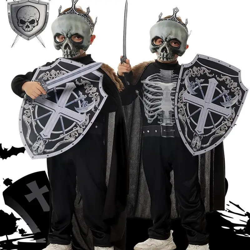 Scary Skeleton Knight Costume Prop Medieval Warrior Shield Children's Halloween Performance Outfit Rebella Brand Polyester Fiber
Scary Skeleton Knight Costume Prop Medieval Warrior Shield Children's Halloween Performance Outfit Rebella Brand Polyester Fiber