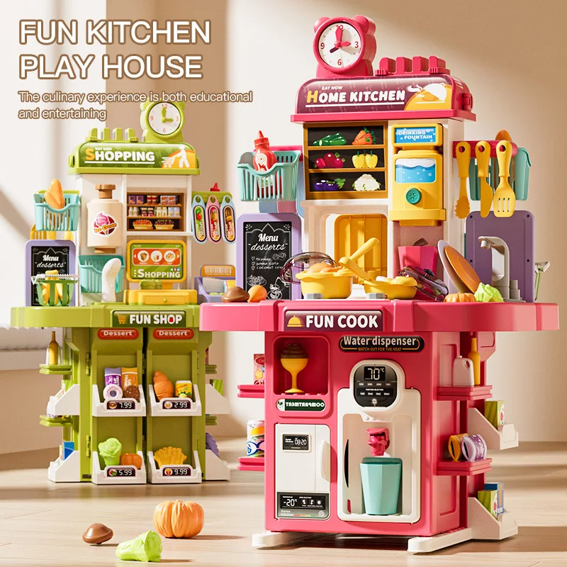 2026 Kids Simulation Double Sided Spray Kitchen Table With Running Water Tableware Cooking Play Supermarket Cash Register Toys
2026 Kids Simulation Double Sided Spray Kitchen Table With Running Water Tableware Cooking Play Supermarket Cash Register Toys