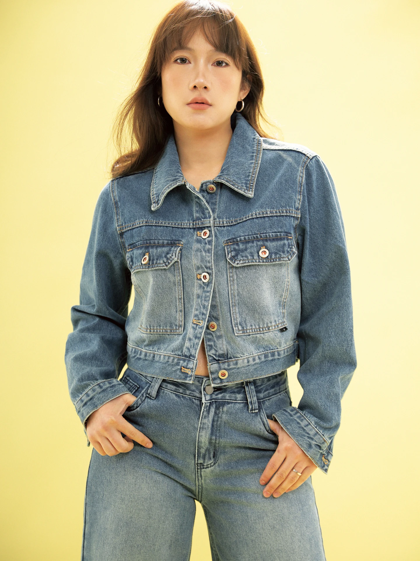 Retro Waed Denim ort Version Faded Jeans Jaet Women's Long Sve Cotton Button Front Coat Vintage Sle No Brand
Retro Waed Denim ort Version Faded Jeans Jaet Women's Long Sve Cotton Button Front Coat Vintage Sle No Brand