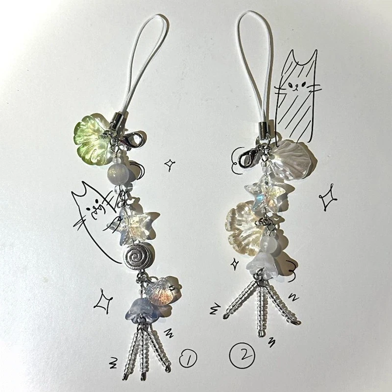Cute Phone Charm Strap Summer Ocean Style Seashell Jelly Fish Pendant Key Strap Lanyard Girl Woman Bag Keychain Keycord
Cute Phone Charm Strap Summer Ocean Style Seashell Jelly Fish Pendant Key Strap Lanyard Girl Woman Bag Keychain Keycord