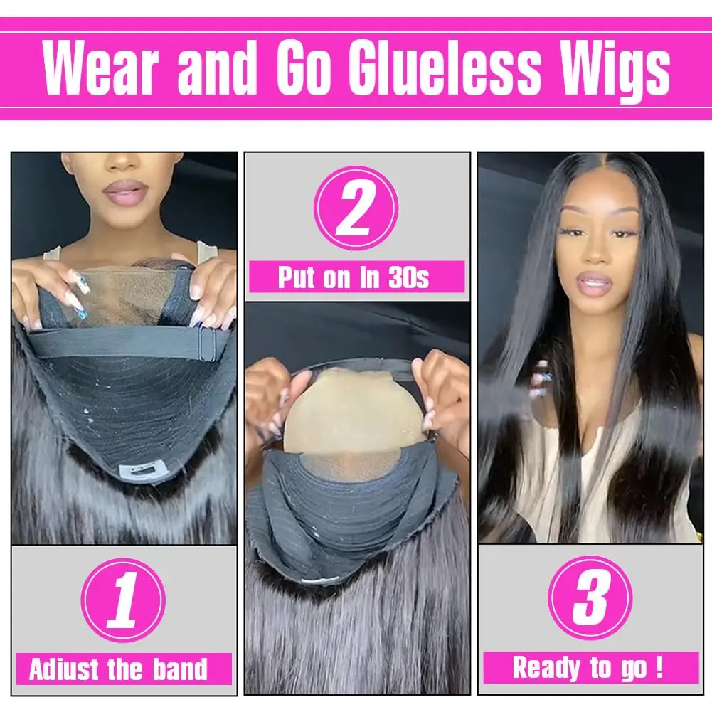Glueless Wear and Go 4x4 Lace Front Wigs Human Hair for Women, Pre-Plucked Pre-Cut Straight HD Frontal Wig 22-32 Inch 180 Density Natural Color Human Hair Wig
Glueless Wear and Go 4x4 Lace Front Wigs Human Hair for Women, Pre-Plucked Pre-Cut Straight HD Frontal Wig 22-32 Inch 180 Density Natural Color Human Hair Wig