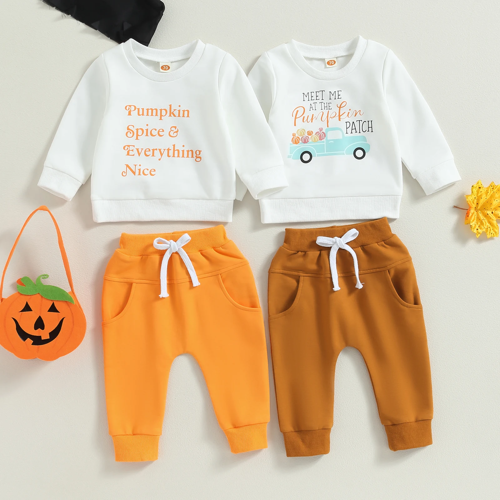 Cute Pumpkin Halloween Costume Set for Infant Boys Long Sleeve Sweatshirt and Elastic Pants for Toddler Fall Outfit
Cute Pumpkin Halloween Costume Set for Infant Boys Long Sleeve Sweatshirt and Elastic Pants for Toddler Fall Outfit
