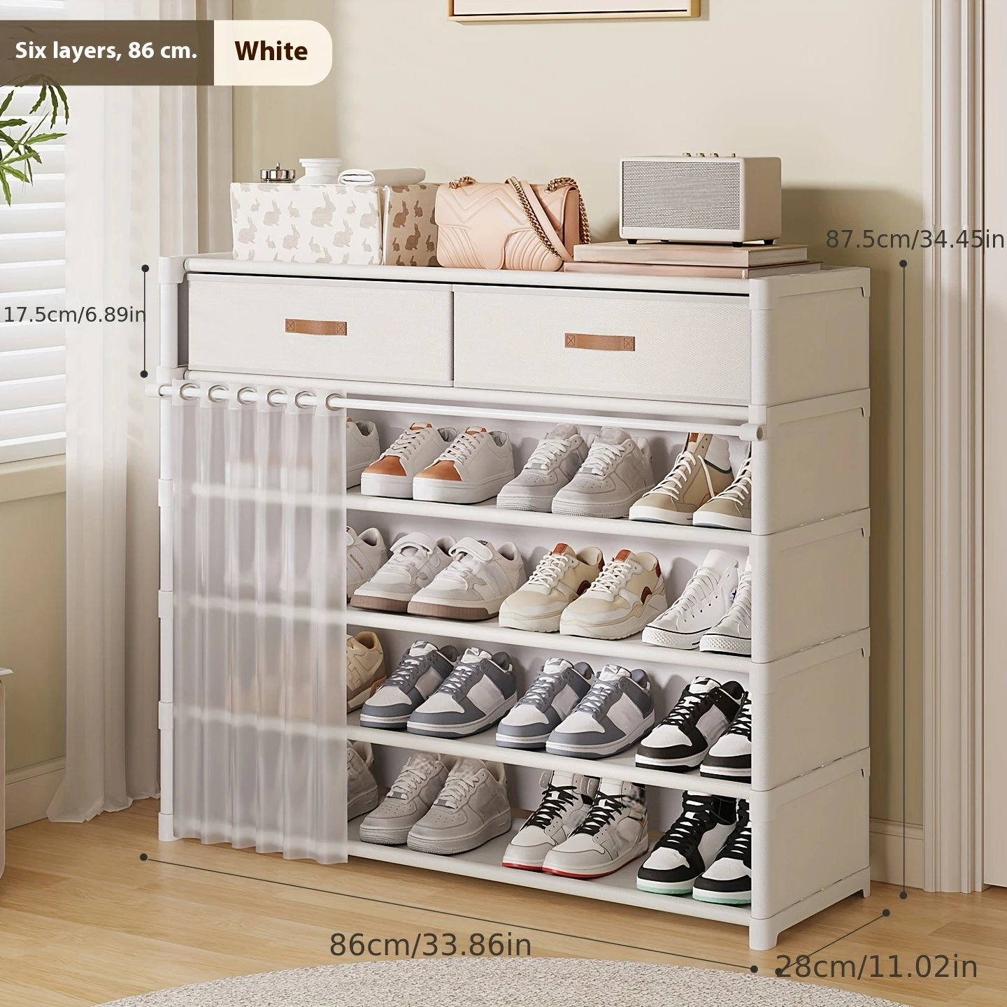 Freestanding Multi-tier Dust-proof Shoe Cabinet for Home Use; Multifunctional Shoe and Boot Storage Rack
Freestanding Multi-tier Dust-proof Shoe Cabinet for Home Use; Multifunctional Shoe and Boot Storage Rack