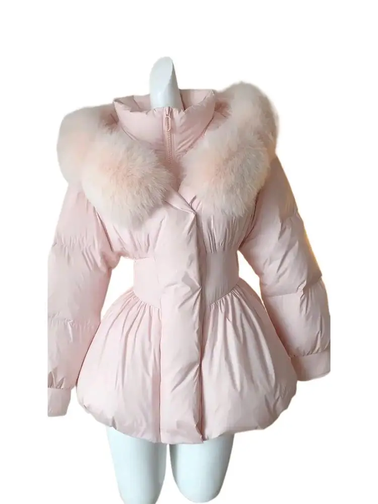 Winter Womens Cotton Clothes Sweet Big Fur Collar Temperament Waist Tutu Skirt with Coat Daily Casual Medium Long Hooded Jacket
Winter Womens Cotton Clothes Sweet Big Fur Collar Temperament Waist Tutu Skirt with Coat Daily Casual Medium Long Hooded Jacket