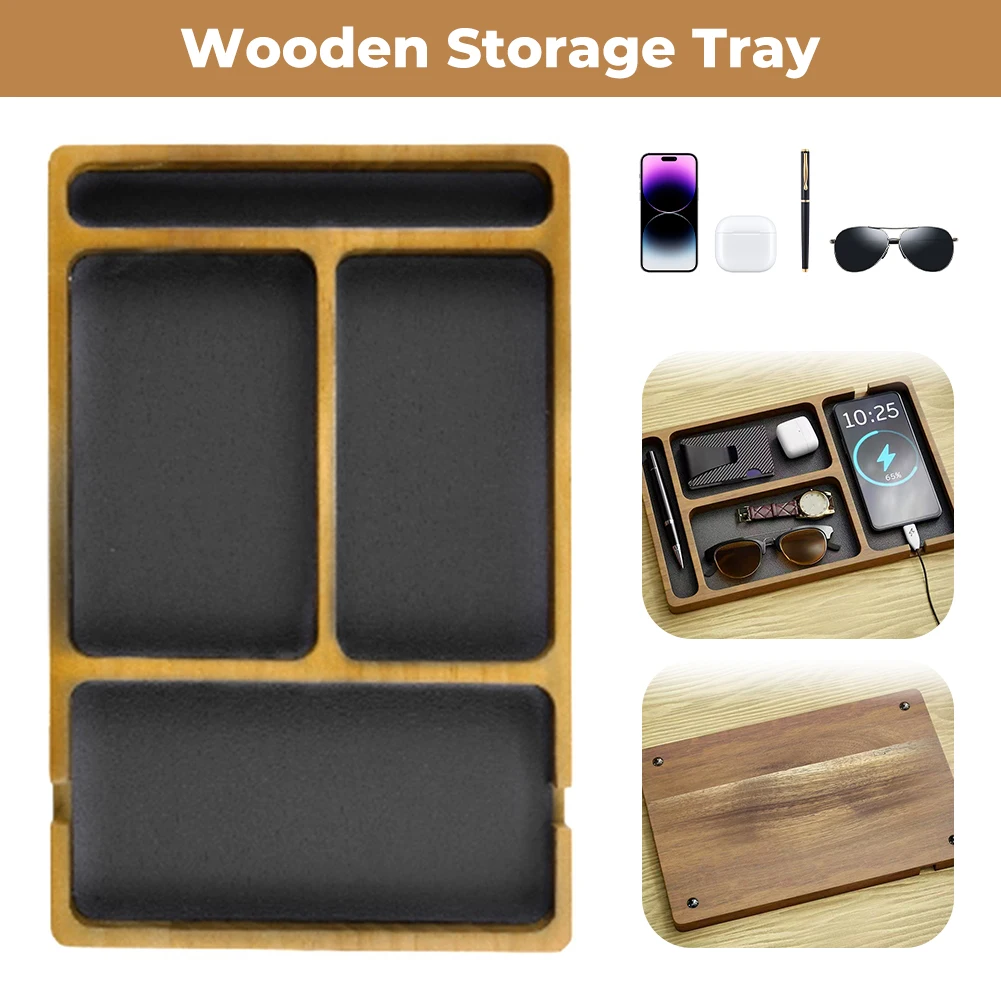 Nightstand & Desk Organizer for Men Women with Leather Inlay Bedside Table Organizer for Store Phone Watch Wallet Keys Jewelry
Nightstand & Desk Organizer for Men Women with Leather Inlay Bedside Table Organizer for Store Phone Watch Wallet Keys Jewelry