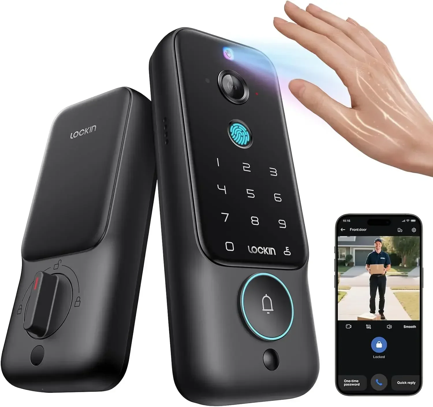 Veno Plus Smart Lock with 2K 180° Security Camera & Video Doorbell, AI Local Storage, Palm Vein/Fingerprint Keyless Entry Door
Veno Plus Smart Lock with 2K 180° Security Camera & Video Doorbell, AI Local Storage, Palm Vein/Fingerprint Keyless Entry Door