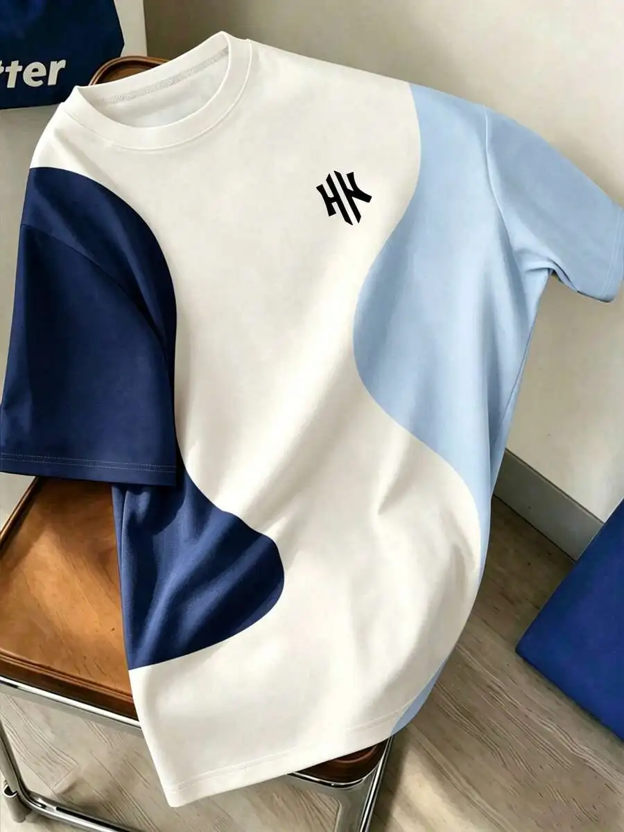 Retro American Contrast Color Drop Shoulder Short Sleeve Crew Neck T-Shirt Unisex Casual Summer Top
Retro American Contrast Color Drop Shoulder Short Sleeve Crew Neck T-Shirt Unisex Casual Summer Top