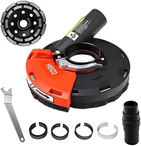 HERZO Dust Shroud for Angle Grinder 4.5"/5" + 5" Diamond Cup Wheel
HERZO Dust Shroud for Angle Grinder 4.5"/5" + 5" Diamond Cup Wheel