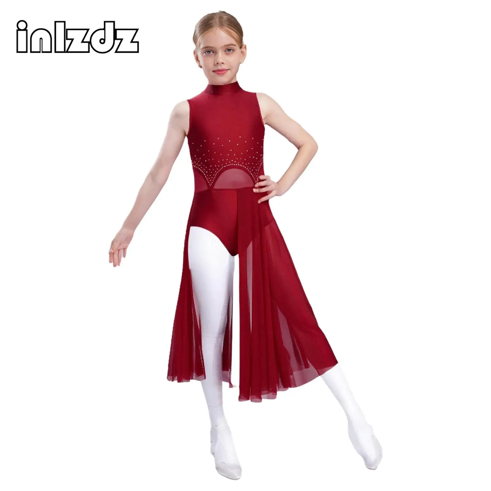 Kids Girls Keyhole Back Lyrical Dance Split Dresses Sleeveless Sheer Mesh Patchwork Shiny Rhinestones Stage Performance Costume
Kids Girls Keyhole Back Lyrical Dance Split Dresses Sleeveless Sheer Mesh Patchwork Shiny Rhinestones Stage Performance Costume