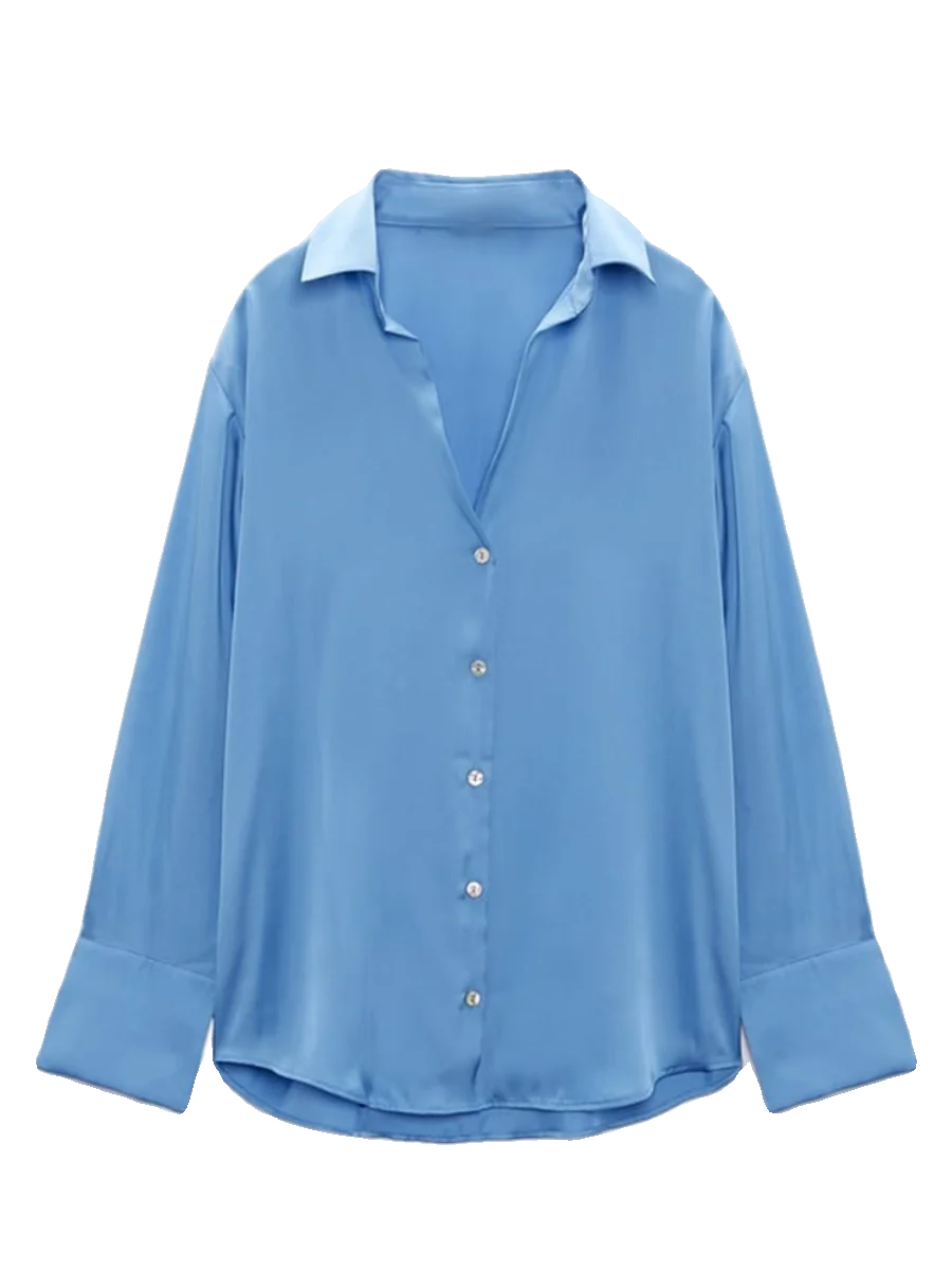 New 2023 Women's Long Sve irt V-Ne Silk Satin Drapey Collared Casual Loose Fit Pure Color Premium Ladies' irt
New 2023 Women's Long Sve irt V-Ne Silk Satin Drapey Collared Casual Loose Fit Pure Color Premium Ladies' irt