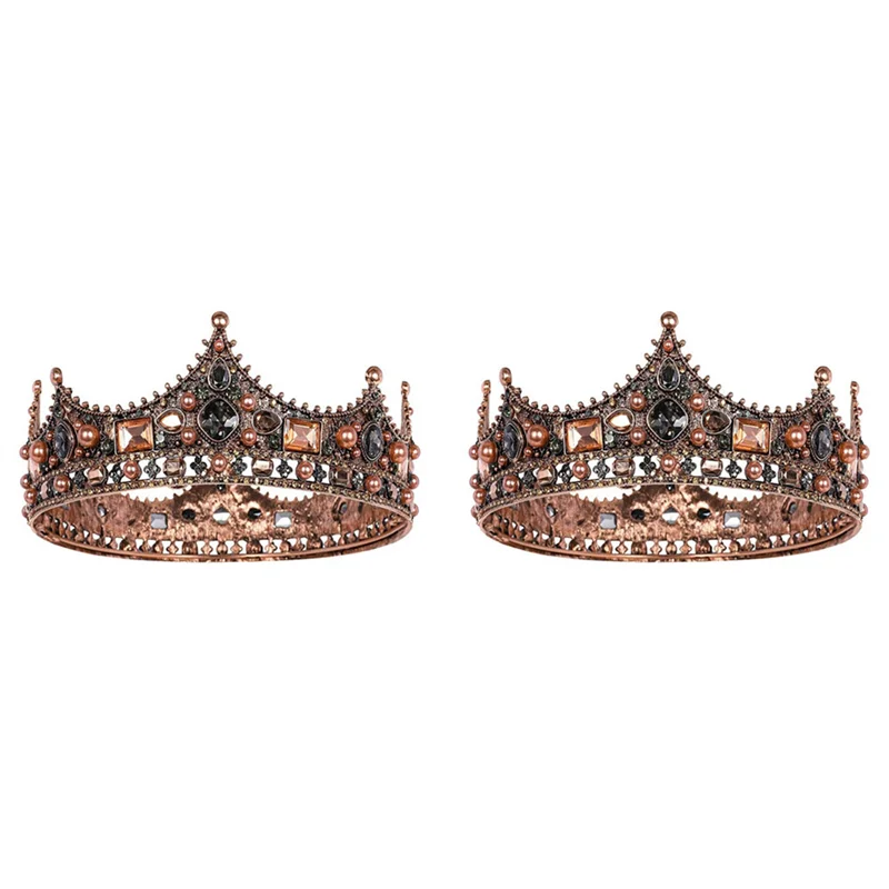 HGHO 2X King Crowns For Men - Baroque Vintage Rhinestone Crystal Crown, Men's Full Kings Crown For Theater Prom Party
HGHO 2X King Crowns For Men - Baroque Vintage Rhinestone Crystal Crown, Men's Full Kings Crown For Theater Prom Party
