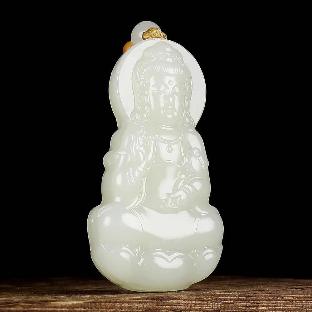 Ювелирные изделия из натурального нефрита Хэтянь, нефритовый кулон Гуаньинь, белый нефрит, цветок лотоса, нефритовый кулон Гуаньинь для мужчин
Ювелирные изделия из натурального нефрита Хэтянь, нефритовый кулон Гуаньинь, белый нефрит, цветок лотоса, нефритовый кулон Гуаньинь для мужчин