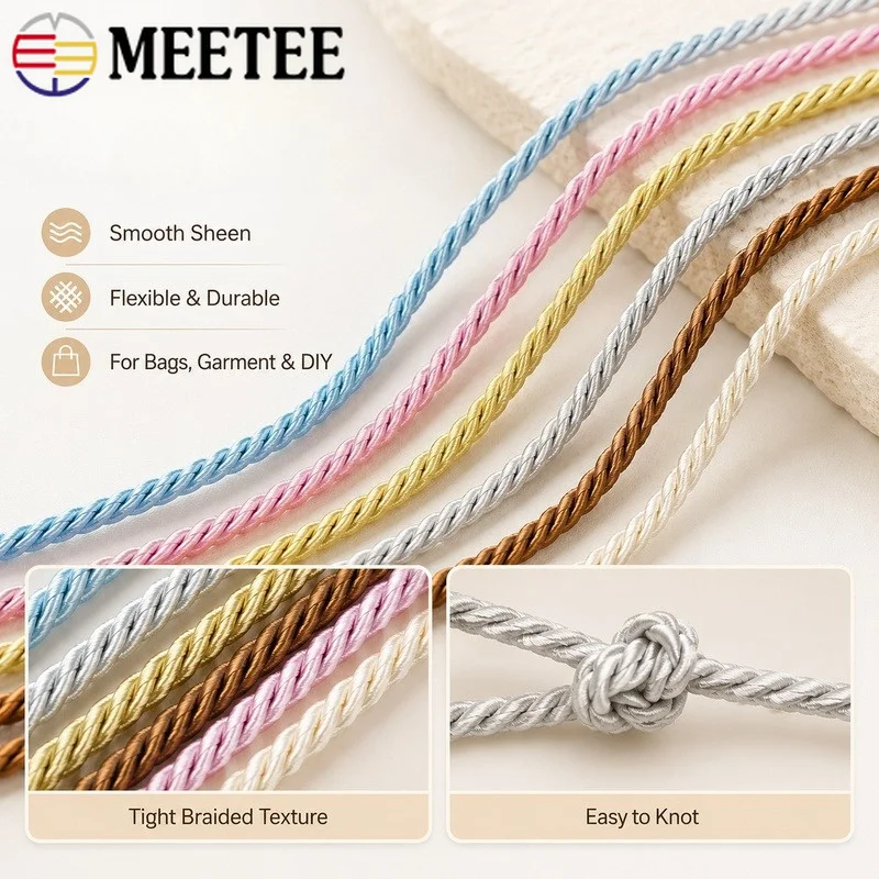 10-30m 3mm Twisted Braided Cord Three Strand Polyester Rope for Gift Packaging Bags Box Decorative Craft String Thread Handmade
10-30m 3mm Twisted Braided Cord Three Strand Polyester Rope for Gift Packaging Bags Box Decorative Craft String Thread Handmade