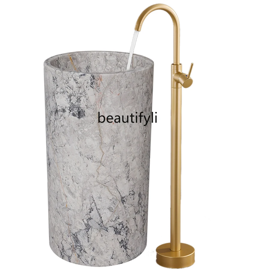 Natural marble column basin integrated floor-to-ceiling art wash basin modern simple Nordic bathroom wash basin
Natural marble column basin integrated floor-to-ceiling art wash basin modern simple Nordic bathroom wash basin