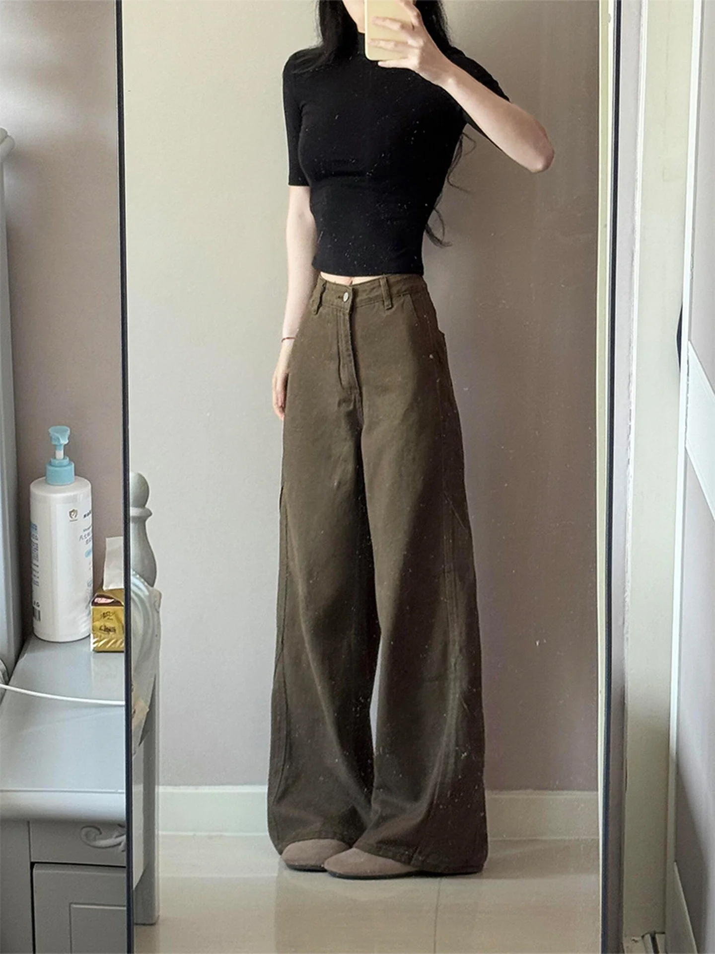 American Style Thin Denim Jeans Women Summer New Loose Drapey Wide Leg Straight Long Pants High Waist Worn Resistant Spring
American Style Thin Denim Jeans Women Summer New Loose Drapey Wide Leg Straight Long Pants High Waist Worn Resistant Spring