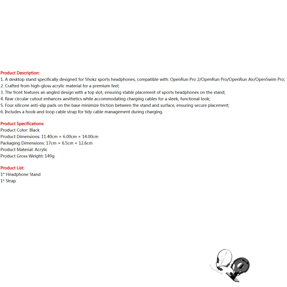 Storage Stand for Shokz OpenRun Pro 2 Sports Earbuds OpenRun Air OpenSwim Pro OpenRun Pro Storage rack
Storage Stand for Shokz OpenRun Pro 2 Sports Earbuds OpenRun Air OpenSwim Pro OpenRun Pro Storage rack