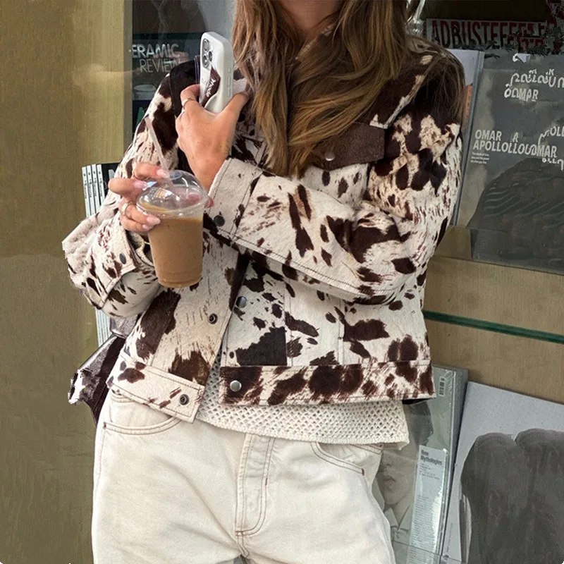 Fashion Chic Print Pockets Jacket For Women Vintage Casual Lapel Long Sleeve Coats Autumn Ladies Commuting High Street Outerwear
Fashion Chic Print Pockets Jacket For Women Vintage Casual Lapel Long Sleeve Coats Autumn Ladies Commuting High Street Outerwear