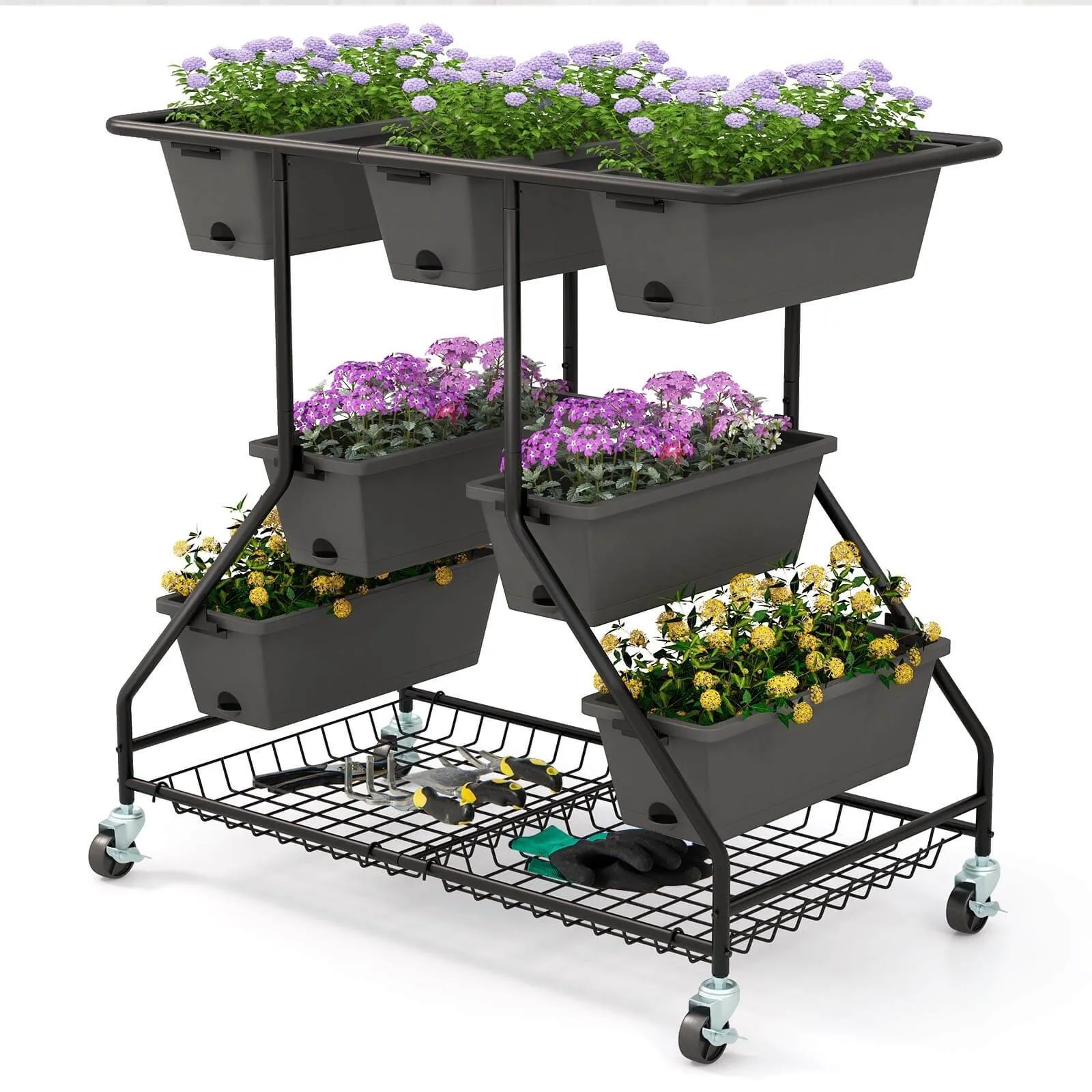 3-tier Vertical Raised Garden Bed w/7 Planter Boxes Drainage Holes Storage Shelf
3-tier Vertical Raised Garden Bed w/7 Planter Boxes Drainage Holes Storage Shelf