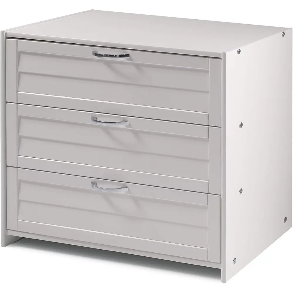 White 3-Panel Louvered Chest (790-BW)
White 3-Panel Louvered Chest (790-BW)