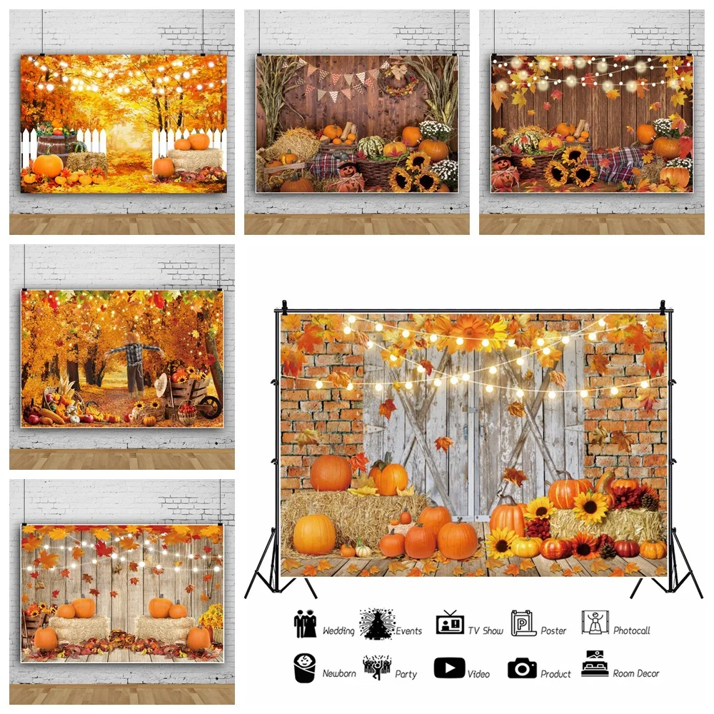 Autumn Photography Backdrop Thanksgiving Party Barn Farm Wooden Door Pumpkin Maple Haystack Fall Kids Portrait Photo Prop Decor
Autumn Photography Backdrop Thanksgiving Party Barn Farm Wooden Door Pumpkin Maple Haystack Fall Kids Portrait Photo Prop Decor