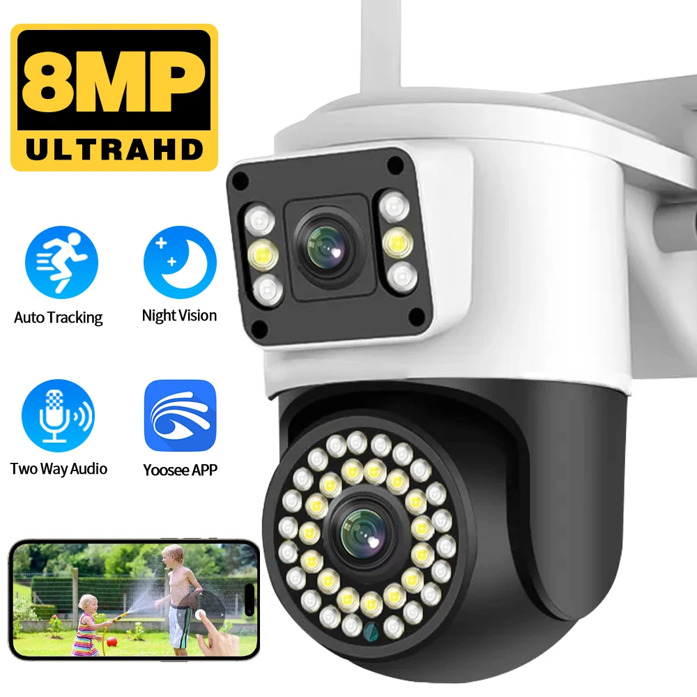 Yoosee 4K 8MP WiFi Camera Outdoor Dual Lens Bidirectional Audio Tracking Security Surveillance IP Camera Wireless P2P
Yoosee 4K 8MP WiFi Camera Outdoor Dual Lens Bidirectional Audio Tracking Security Surveillance IP Camera Wireless P2P