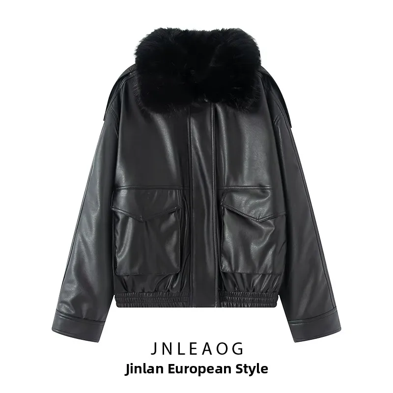 Женское кожаное пальто со съемным воротником из искусственного меха, модное осеннее новое пальто JNLEAOG из синтетической кожи, повседневное деловое пальто
Женское кожаное пальто со съемным воротником из искусственного меха, модное осеннее новое пальто JNLEAOG из синтетической кожи, повседневное деловое пальто
