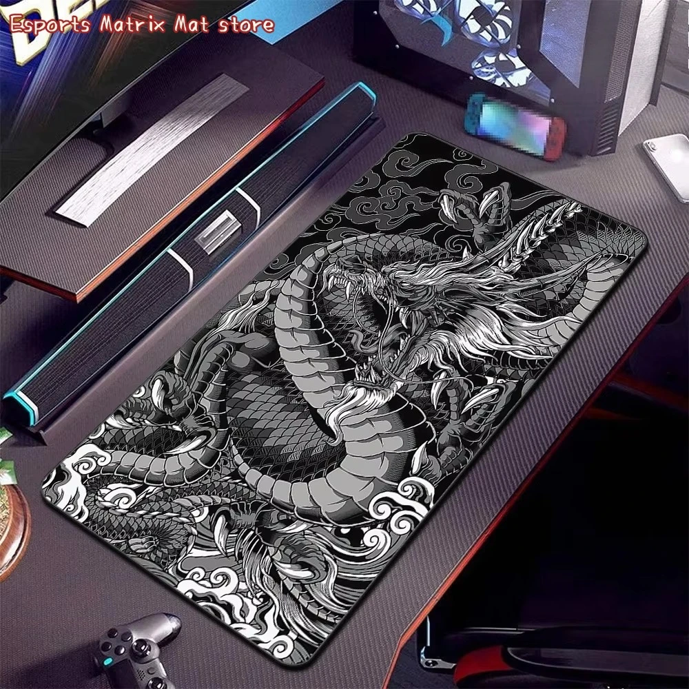Большой игровой коврик для мыши с китайским драконом, черно-белый, с крутым рисунком, нескользящий, водонепроницаемый, настольный коврик для компьютера, ноутбука, аксессуары
Большой игровой коврик для мыши с китайским драконом, черно-белый, с крутым рисунком, нескользящий, водонепроницаемый, настольный коврик для компьютера, ноутбука, аксессуары