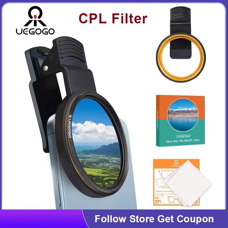 UEGOGO Universal With Clip Portable Professional Phone Polarizer Wide Angle Lens 52MM CPL Filter Circular Camera Accessories
UEGOGO Universal With Clip Portable Professional Phone Polarizer Wide Angle Lens 52MM CPL Filter Circular Camera Accessories