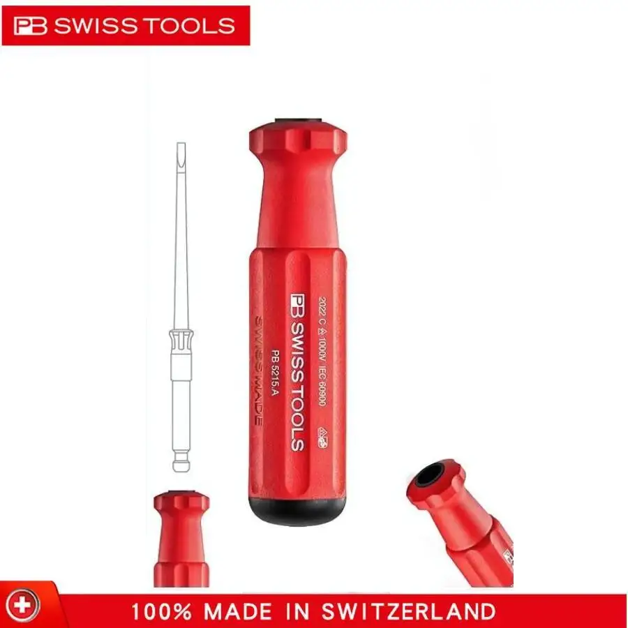PB 5215.A SWISS TOOLS 1000V VDE Insulated Quick Change Screwdriver Handle for Professional Electrician Live Wire Repair
PB 5215.A SWISS TOOLS 1000V VDE Insulated Quick Change Screwdriver Handle for Professional Electrician Live Wire Repair