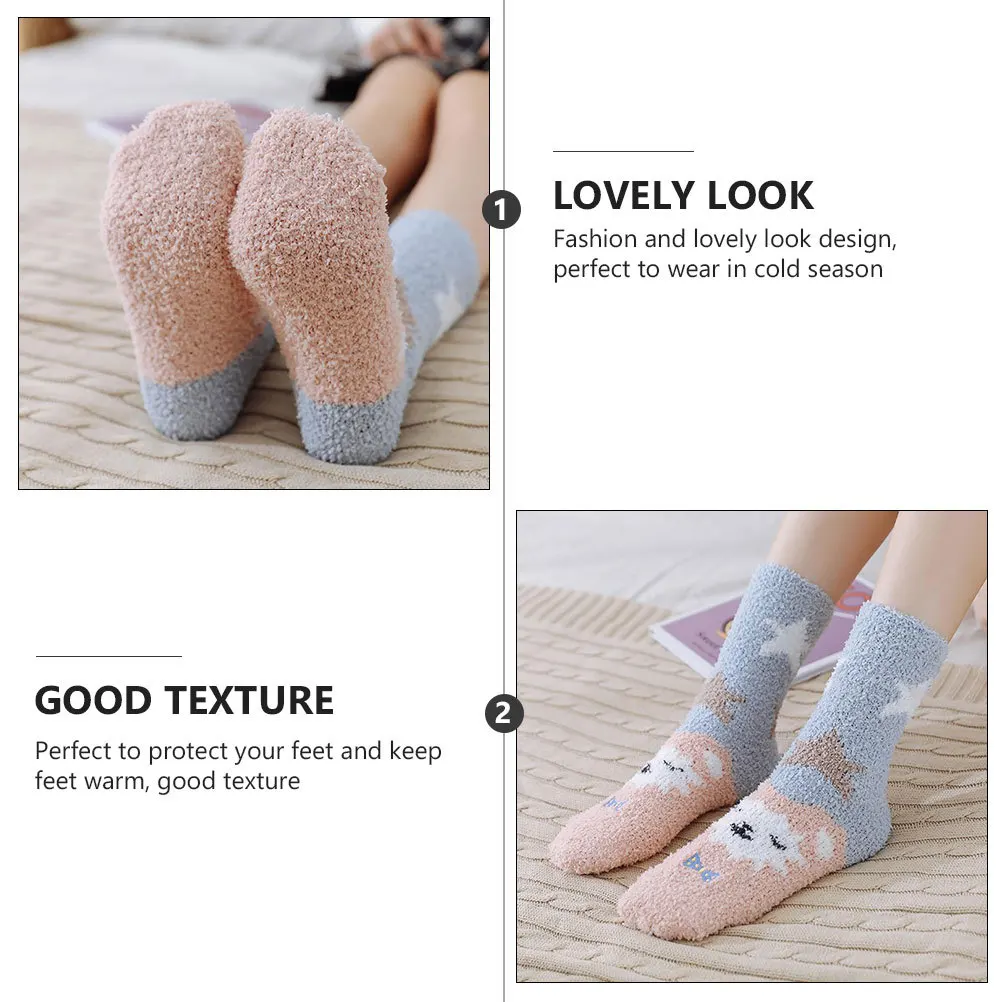 3Pairs Coral Fleece Mid-Tube Socks Warm Breathable Female Floor Sleep Socks Soft Stretchy Coral Fleece Stockings 
3Pairs Coral Fleece Mid-Tube Socks Warm Breathable Female Floor Sleep Socks Soft Stretchy Coral Fleece Stockings