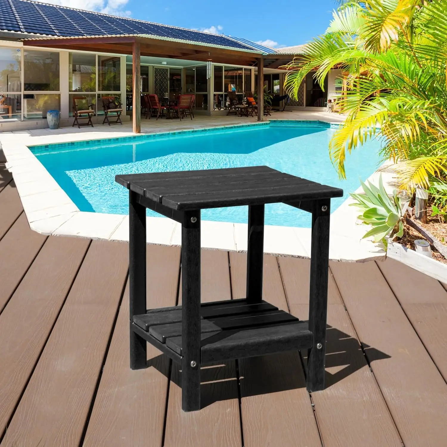 Outdoor Side Table, Adirondack Patio End Tables, Small Outdoor Coffee Table, HDPE Plastic End Table (Black, Double Layer)
Outdoor Side Table, Adirondack Patio End Tables, Small Outdoor Coffee Table, HDPE Plastic End Table (Black, Double Layer)