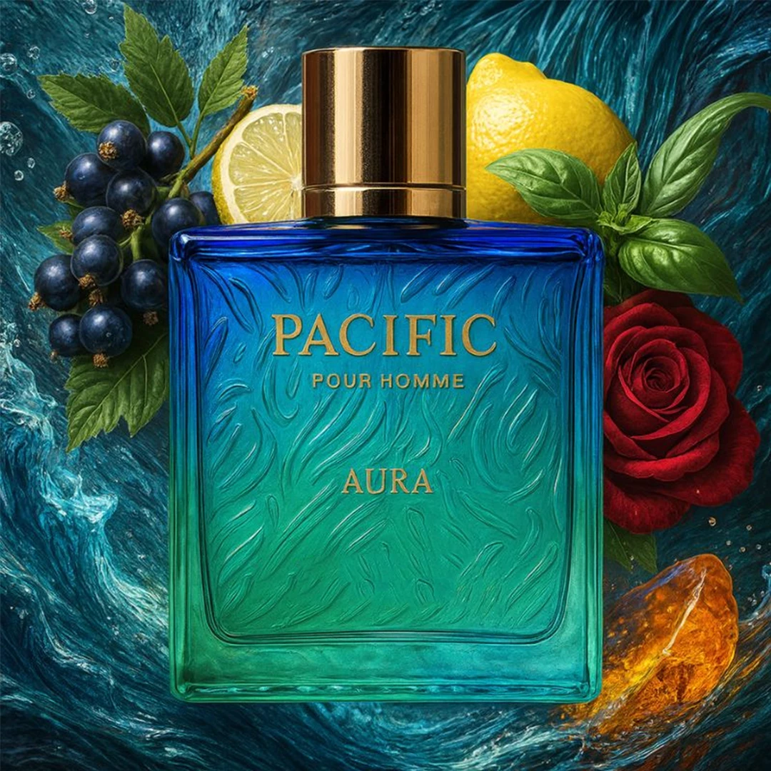 Pacific Aura - Citrus, Aromatic, Mint, Amber, Fresh - Eau de Parfum Spray for Men, 3.4 Ounce / 100 ml
Pacific Aura - Citrus, Aromatic, Mint, Amber, Fresh - Eau de Parfum Spray for Men, 3.4 Ounce / 100 ml