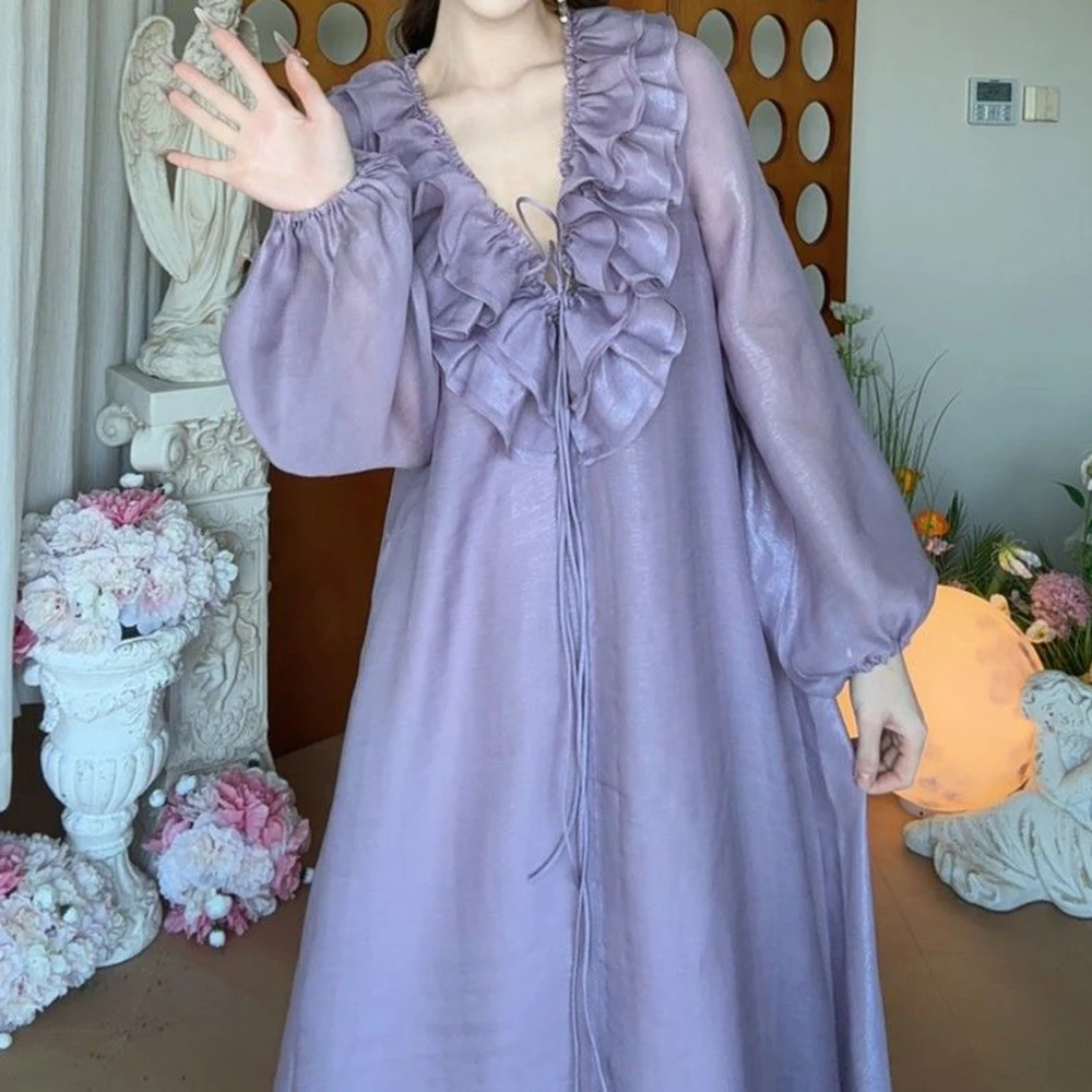 Purple dress 2025 summer new pure desire style temperament thin high sense loose vacation style super fairy dress
Purple dress 2025 summer new pure desire style temperament thin high sense loose vacation style super fairy dress