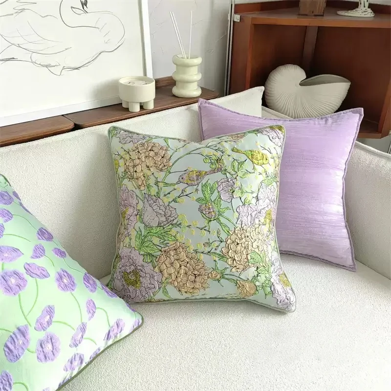 Poppy flower throw pillowcase French light luxury sofa cushion cover purple /turquoise green
Poppy flower throw pillowcase French light luxury sofa cushion cover purple /turquoise green