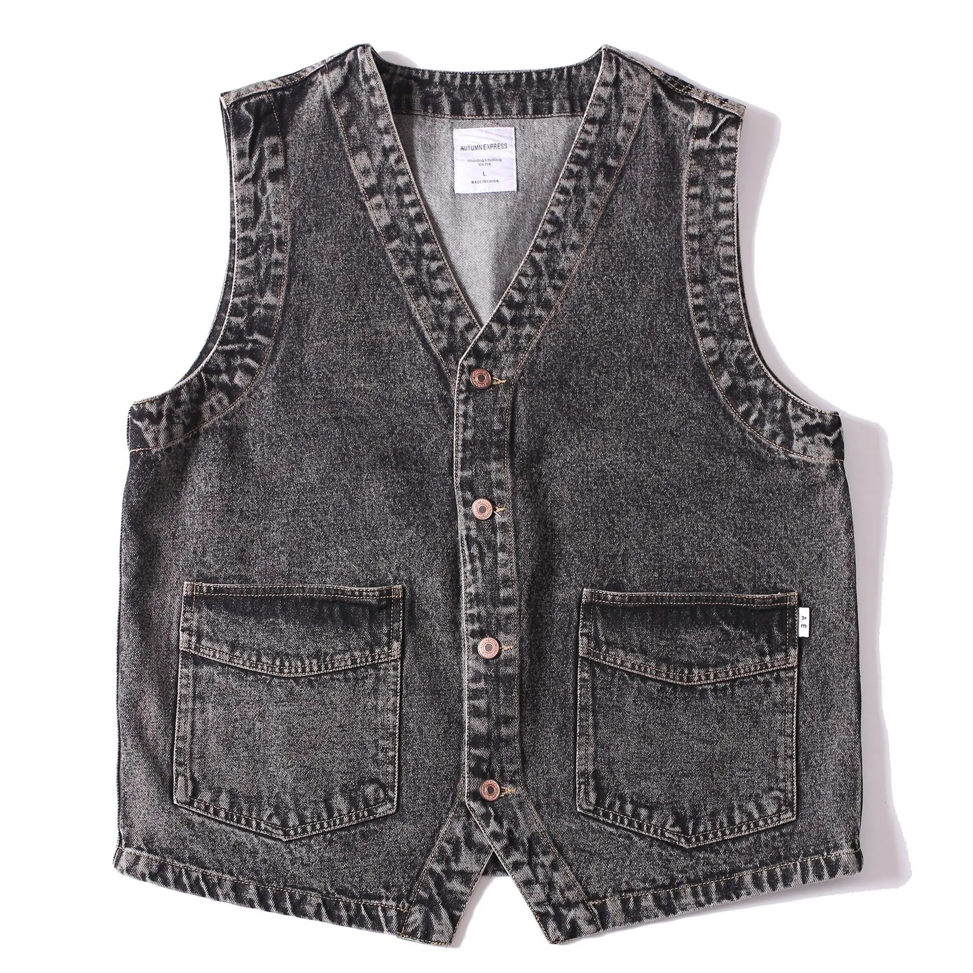 European Size Japanese Retro Amekaji Washed Distressed Multi-Pocket Denim Work Men's Vest Loose Fit Unisex Casual Workwear Vest
European Size Japanese Retro Amekaji Washed Distressed Multi-Pocket Denim Work Men's Vest Loose Fit Unisex Casual Workwear Vest