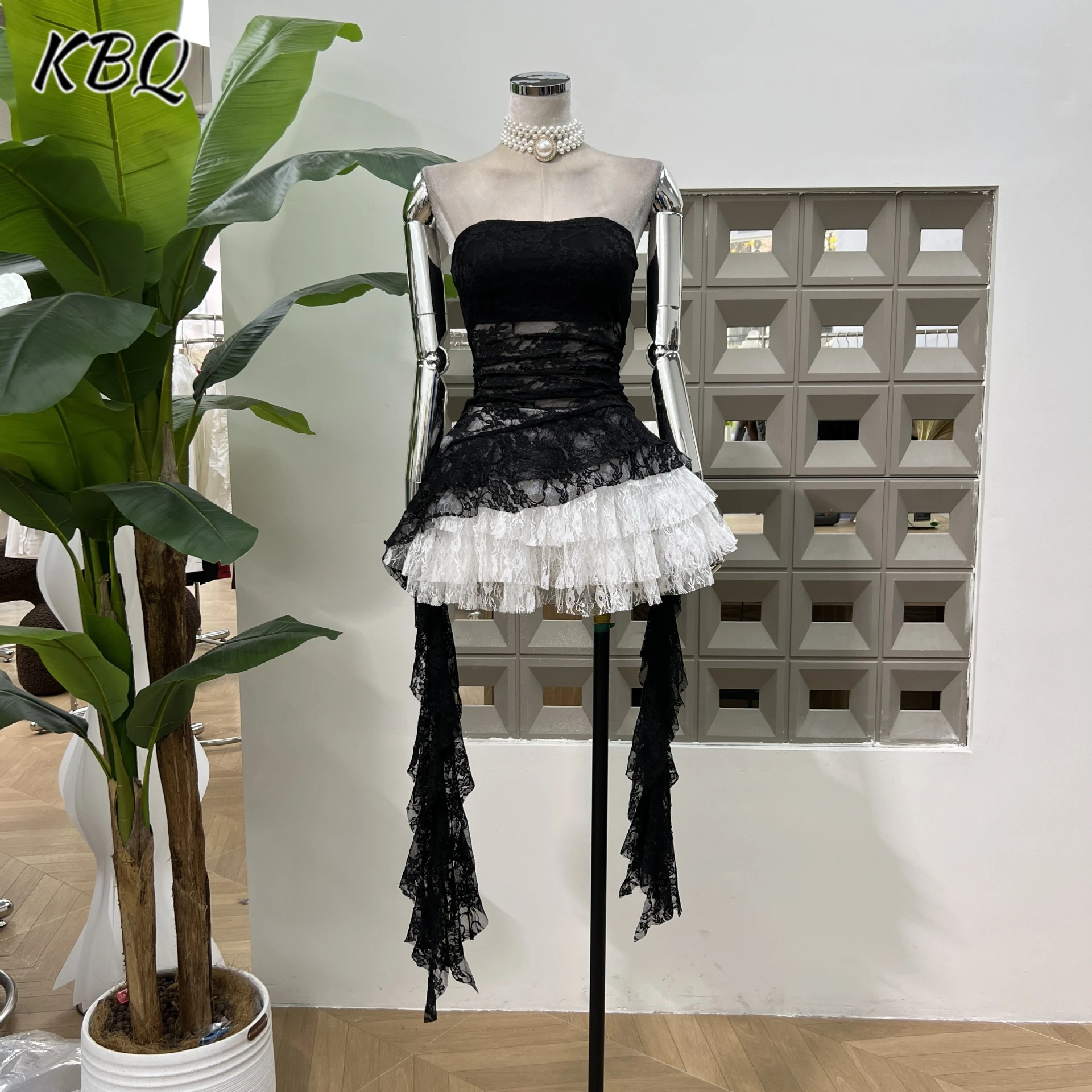 KBQ Slimming Elegant Two Piece Sets for Women Strapless Sleeveless Backless Tops High Waist Cake Skirt Temperament Set Female
KBQ Slimming Elegant Two Piece Sets for Women Strapless Sleeveless Backless Tops High Waist Cake Skirt Temperament Set Female