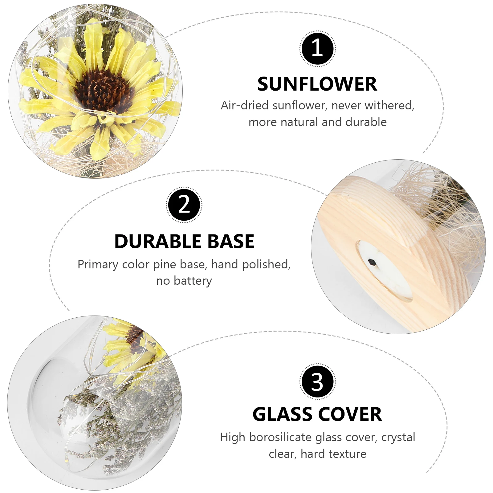 Sunflower Ornament In Glass Retro Desktop Decorative Household Adornment Display Air Dried Compact Size Break Rust
Sunflower Ornament In Glass Retro Desktop Decorative Household Adornment Display Air Dried Compact Size Break Rust