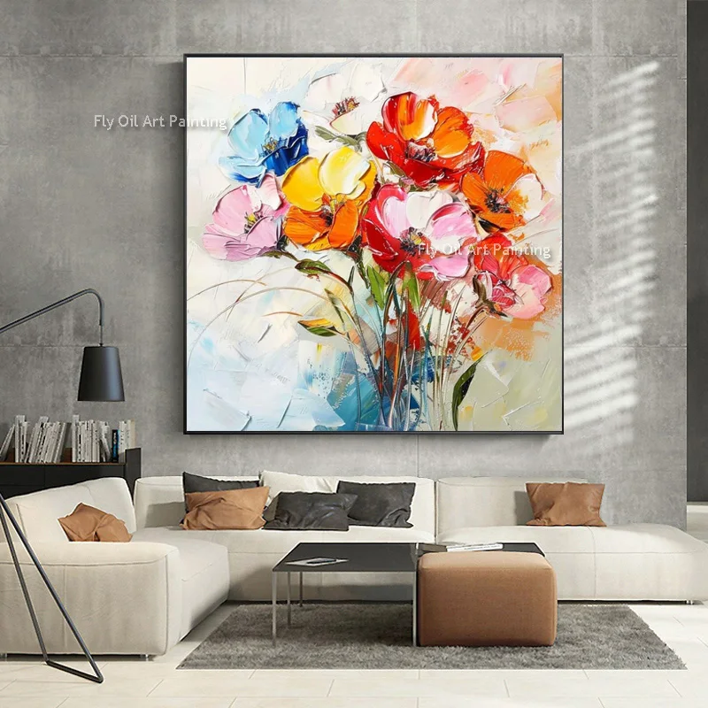 Orange And Blue Abstract Blocks Thick Canvas Oil Painting Hand Painted Original A Bonquet Of Flowers Artwork For Home Wall Decor
Orange And Blue Abstract Blocks Thick Canvas Oil Painting Hand Painted Original A Bonquet Of Flowers Artwork For Home Wall Decor