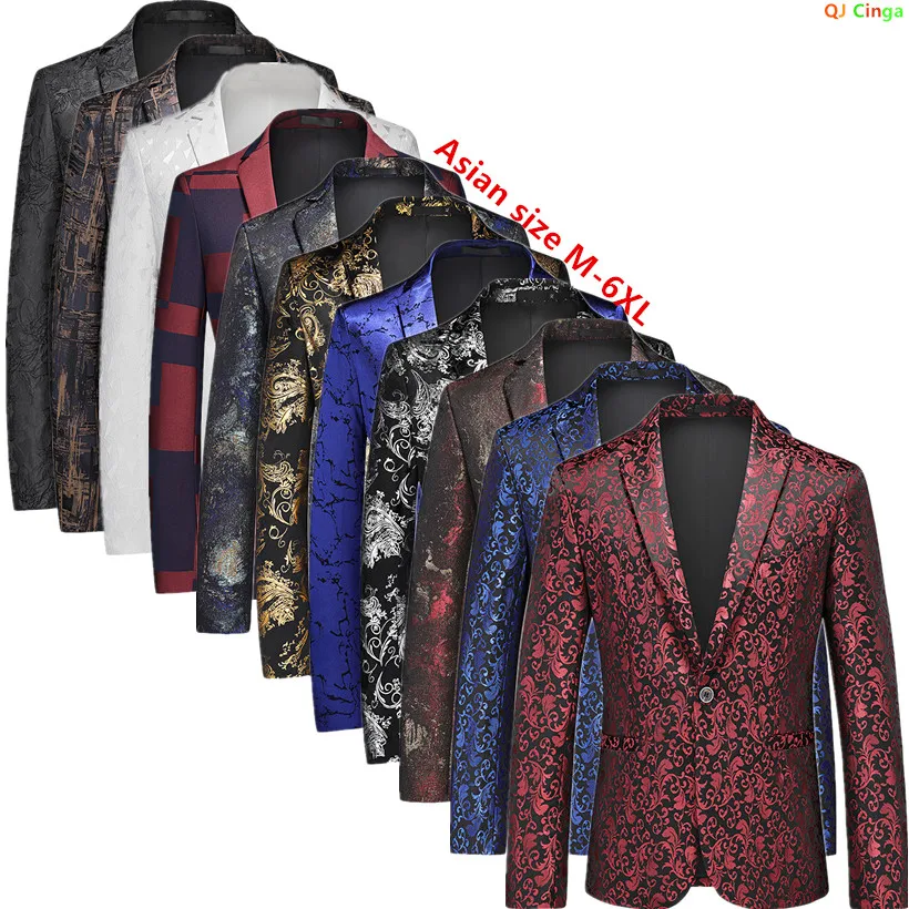 Красный мужской пиджак, пальто для свадебной вечеринки, азиатский размер M-6XL, синие, хаки, черно-белые пиджаки из жаккардовой ткани. 
Красный мужской пиджак, пальто для свадебной вечеринки, азиатский размер M-6XL, синие, хаки, черно-белые пиджаки из жаккардовой ткани.