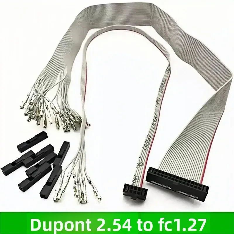 2Pcs Gray Flat Cable FC 1.27mm To 2.54mm DuPont Female Connector FC-6P/8P/10P/12P/14P/16P/20P/26Pin 30CM
2Pcs Gray Flat Cable FC 1.27mm To 2.54mm DuPont Female Connector FC-6P/8P/10P/12P/14P/16P/20P/26Pin 30CM