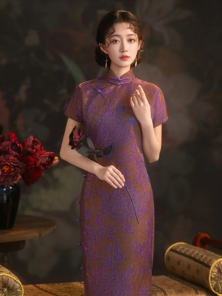 Elegant Long Purple Qipao Dress True Open Front Beautiful Mommy's Hanfu Spring High End Old Shanghai 2026 New Style Vintage F...
Elegant Long Purple Qipao Dress True Open Front Beautiful Mommy's Hanfu Spring High End Old Shanghai 2026 New Style Vintage F...