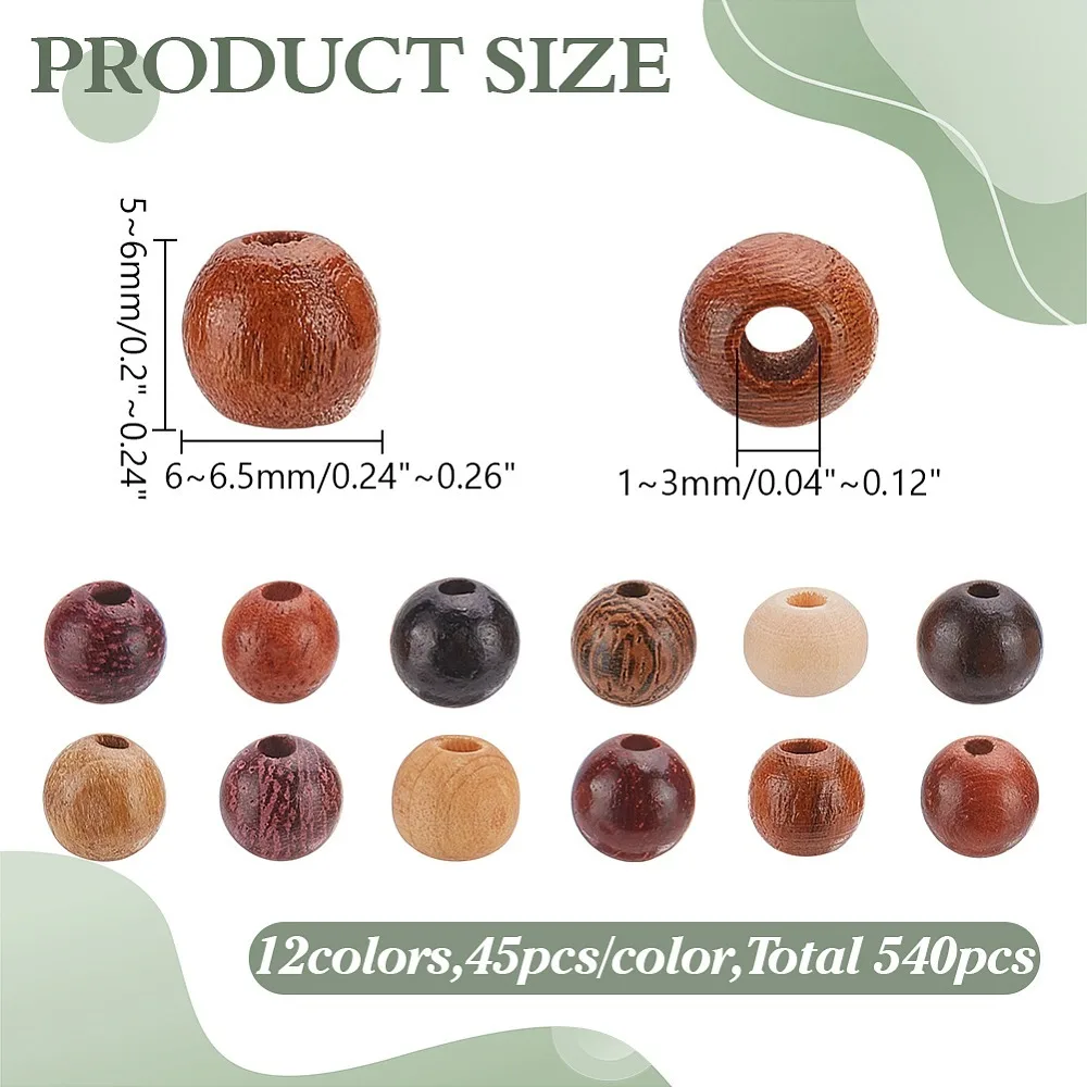 540Pcs 12 Colors Unfinished Wood Beads Round Wooden Loose Beads Spacer Beads for Craft Making Mixed Color 6~6.5x5~6mm
540Pcs 12 Colors Unfinished Wood Beads Round Wooden Loose Beads Spacer Beads for Craft Making Mixed Color 6~6.5x5~6mm