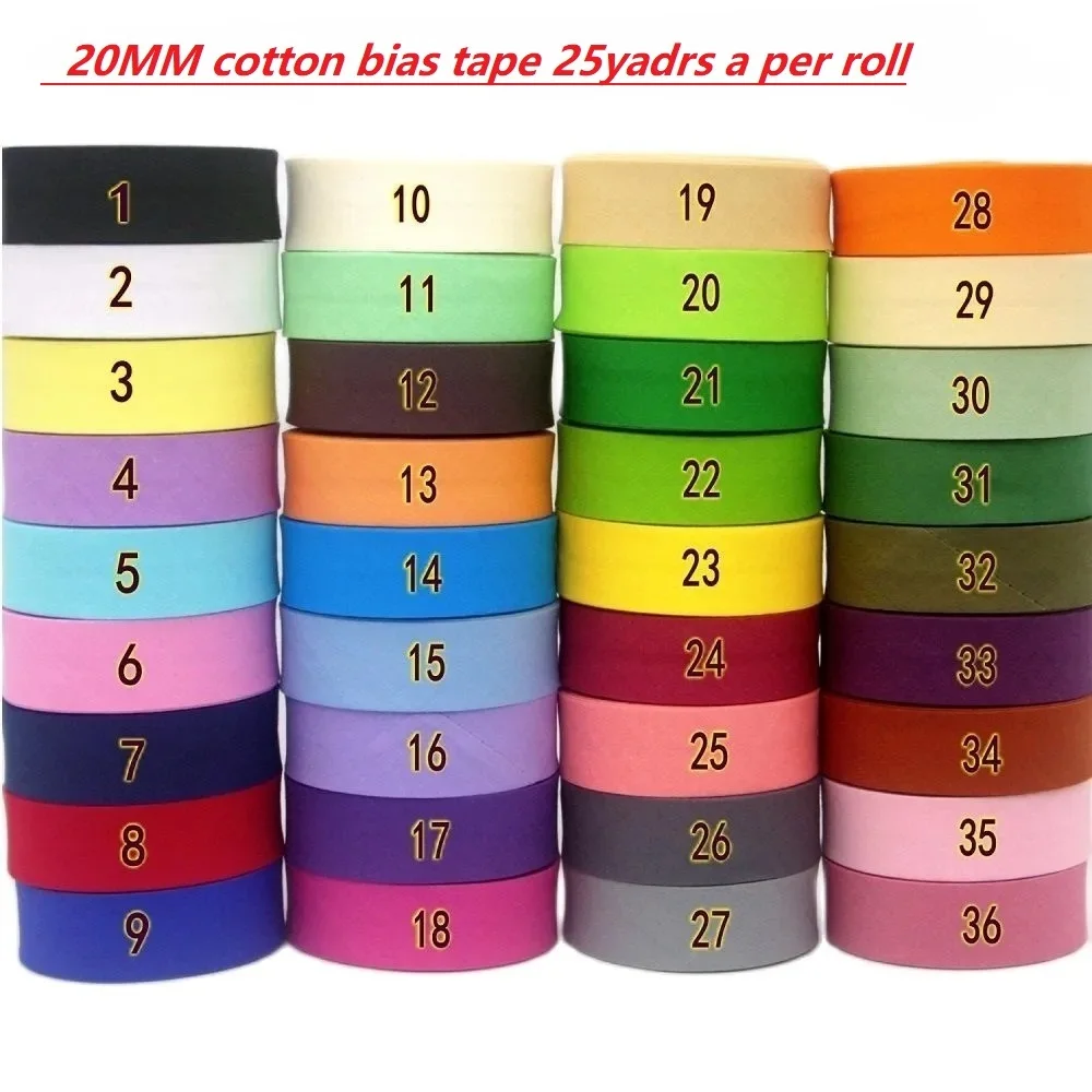 25yadrs a per roll 100% Cotton Bias tape, 20mm width 3/4" Ironed Single Fold Binding Bias Tape For Garment Craft DIY Handmaking
25yadrs a per roll 100% Cotton Bias tape, 20mm width 3/4" Ironed Single Fold Binding Bias Tape For Garment Craft DIY Handmaking