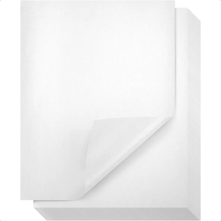 96 Sheets White Metallic Shimmer Paper for Printer 8.5x11 inch Letter Size Double Sided for Invitations Crafts 110 GSM
96 Sheets White Metallic Shimmer Paper for Printer 8.5x11 inch Letter Size Double Sided for Invitations Crafts 110 GSM