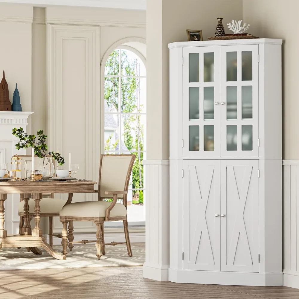 67" Corner Cabinet, Corner Kitchen Pantry with Doors, Farmhouse Kitchen Cabinet with 6 Storage Shelves, Space Saver for Bathroom
67" Corner Cabinet, Corner Kitchen Pantry with Doors, Farmhouse Kitchen Cabinet with 6 Storage Shelves, Space Saver for Bathroom